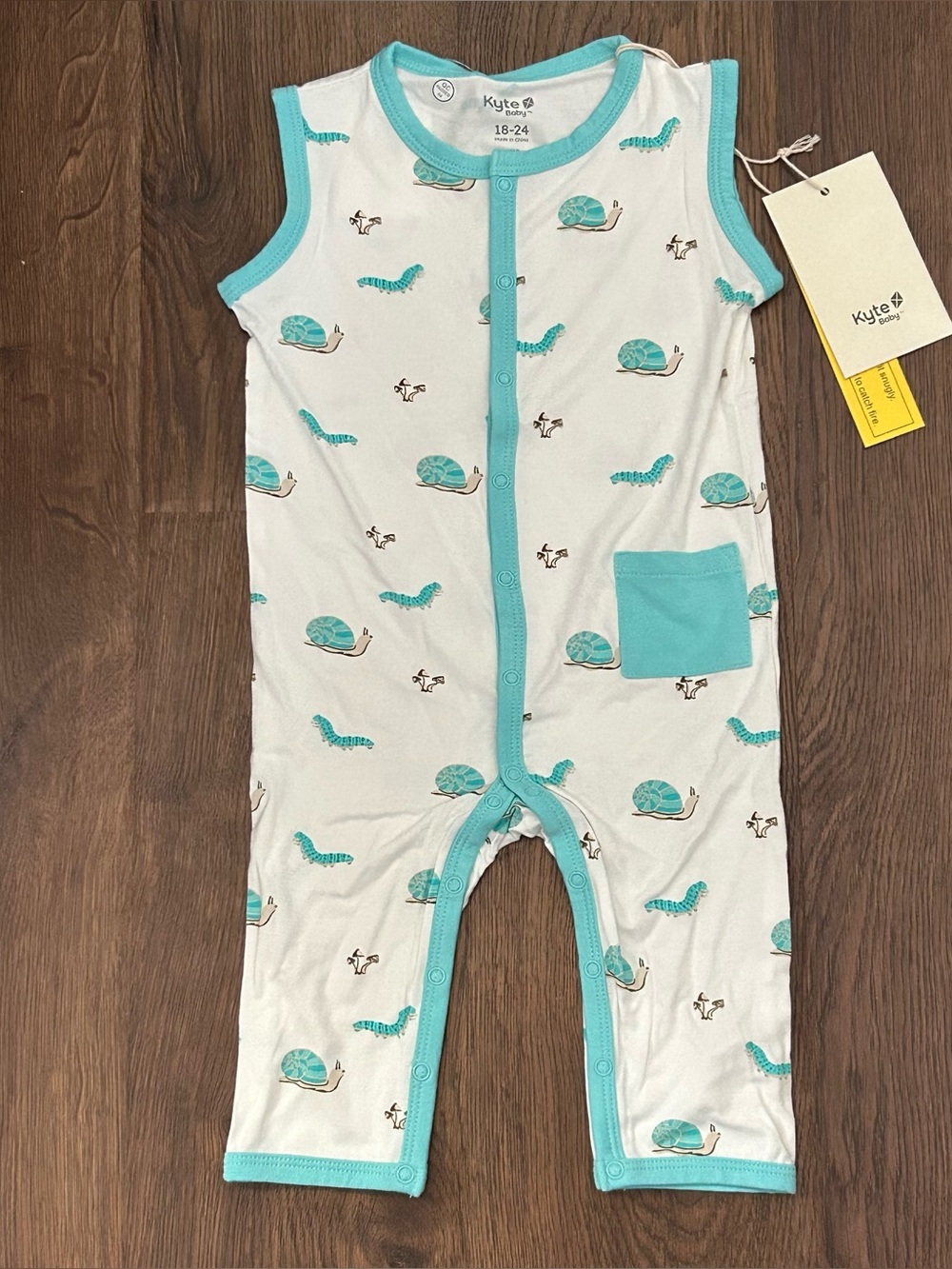 Kyte Sleeveless Snap Bamboo Romper in Crawl 18-24m